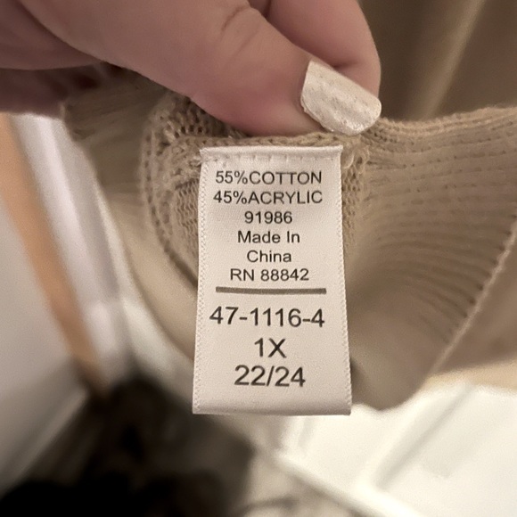Ellos Pullover Pocket Sweater Tunic, Tan Size 1X 22β24 - Picture 4 of 7